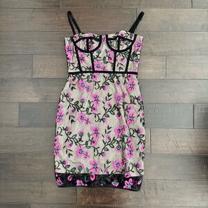 Gorgeous Milly Embroidered Corset Cocktail Dress Sz 10